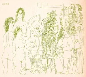 Litografía Picasso 1969 con certificado de autenticidad. ARTE VINTAGE ERÓTICO Pablo Picasso raramente listado - Imagen 1 de 3