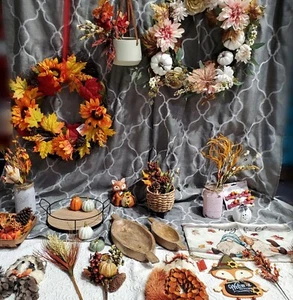 HUGE Luxury Lot Autumn Decor Thanksgiving Fall Holiday PIER ONE × HOBBY LOBBY × - Picture 1 of 18