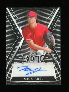 2023 Leaf Exotic Zebra Wave Mick Abel Auto Autograph RC Rookie 1/9 PHILLIES