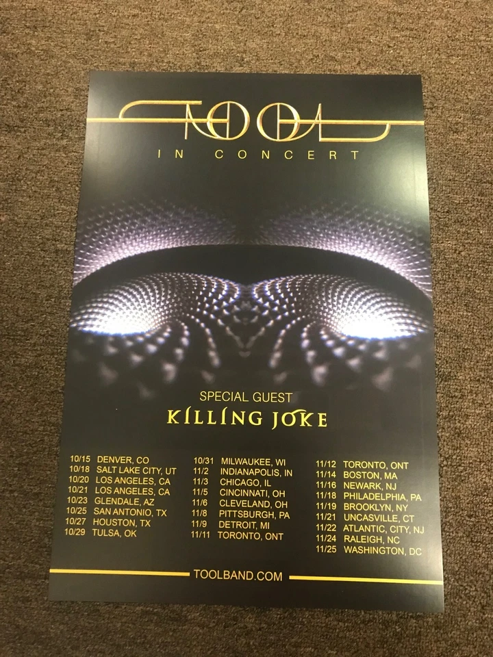 Tool In Concert Innoculum 2019 Killing Joke  Cardstock Concert Poster 12"x18" - Image 1 of 1