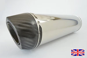 YZF-R125 08-13 SP Diabolus Polished Stainless Round XLS Carbon Outlet Exhaust - Picture 1 of 3