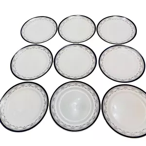 9x Alfred Meakin Dinner Plate Bleu De Roi 28cm Blue White Vintage Spares - Picture 1 of 18