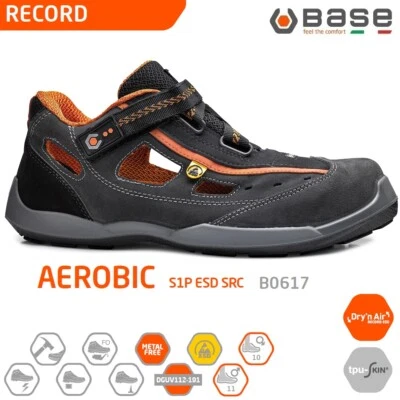 BASE RECORD SCARPE DA LAVORO ANTINFORTUNISTICA AEROBIC S1P ESD SRC sandalo B0617 - Immagine 1 di 4