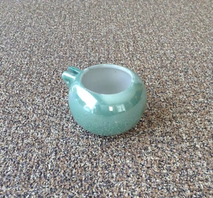 Vintage Porzellan Vogeltasse Futterautomat schillernd Aqua Made in Japan - Bild 1 von 5