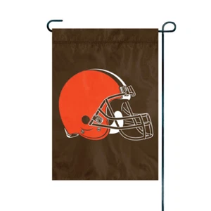 CLEVELAND BROWNS EMBROIDERED GARDEN FLAG 12.5"X18" YARD BANNER NFL LICENSED - Picture 1 of 3