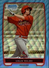 2012 Bowman Chrome Prospects Blue Wave Refractors #BCP137 Colin Walsh