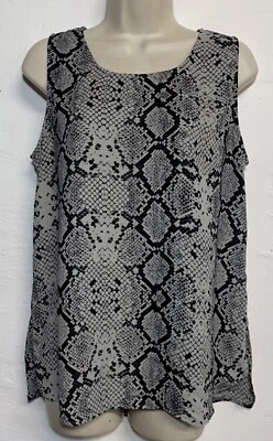 Halogen Medium Tank Top Gray Snake Print Sleeveless Scoop Neck Blouse￼ - Image 1 of 4