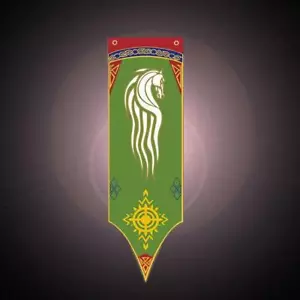 Herr der Ringe Rohan Banner Flagge HdR Gondor der Hobbit Comic Con Film Requisite - Bild 1 von 12