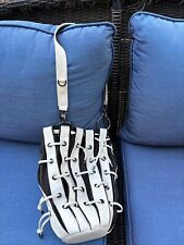 henri bendel Brn&White Leather Open Side Zipper Handbag