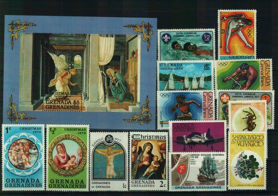 Grenada - Briefmarkenlot aus div.  Jahren - 1 Steckkarte - postfrisch - Imagen 1 de 1
