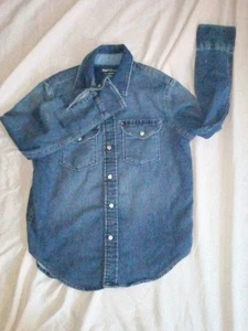 Pearl Snap Gap Childs Size Large 10 Two-Pocket Western Shirt in Medium Indigo - Picture 1 of 3