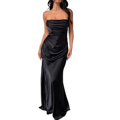 Party Dress Gown| Backiess Off the Shoulder Pleated Slit |Cocktail Evening - image 1 of 4