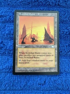 MTG - Scorched Ruins - RARE, LP, Bordered, Regular, Land - Weatherlight - - Picture 1 of 2
