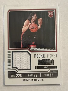 Jaime Jaquez Jr 2023-24 Contenders Rookie Ticket Swatches #RTS-JAQ RC Jersey - Picture 1 of 2