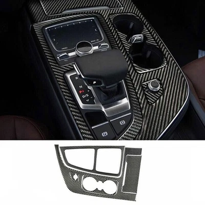 Panel de cambio de control central de fibra de carbono real para Audi Q7 2016-2019 adorno decorativo 5* Foto 1 de 3