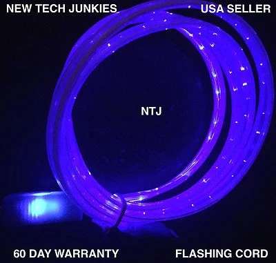 FLAT FLOWING MOVING LIGHT-UP EL flow LED USB charger cable for iphone X 8 7 6 5s - Image 1 of 4