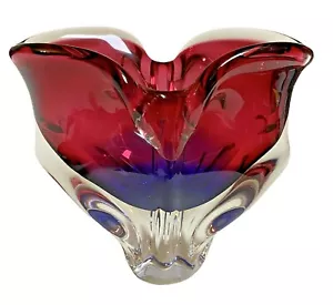 Murano Vase 6,5" Flavio Poli Seguso rosa lila Sommerso Kunstglas Walschwanz - Bild 1 von 12