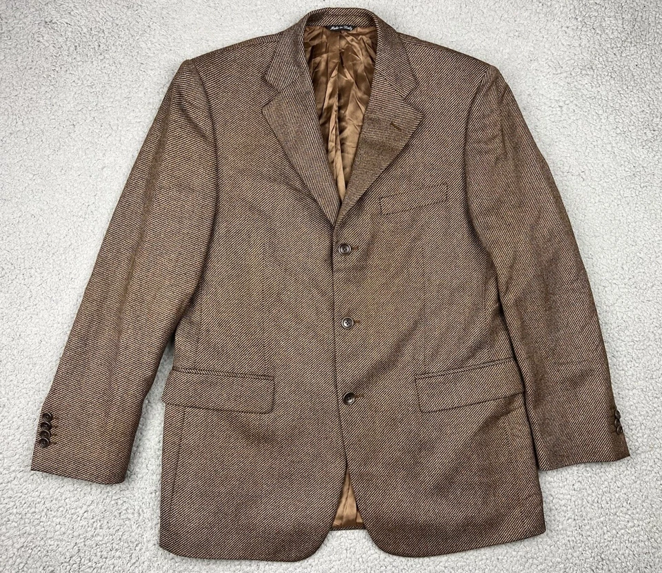 Gianni Manzoni Italy Blazer Suit Jacket 40 Wool Brown Vitale Barberis Canonico - Image 1 of 4