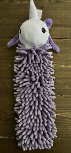 Norwex Pet To Dry | Purple Unicorn Hanging  Kids Hand Towel Chenille Microfiber