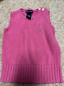 Ralph Lauren Little Girls sweater vest pink 4 4T - Picture 1 of 4