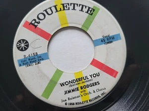 JIMMIE RODGERS - Wonderful You / Ring-a-Ling-a-Lario 1958 COUNTRY Roulette 7" - Picture 1 of 2