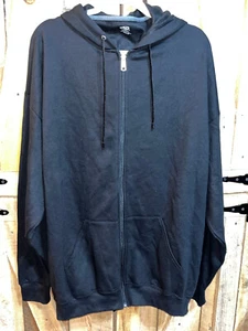 Athletic Works Mens Jacket Size 3XL- 54-56 Rich Black Full Zip Polyester Fleece - Picture 1 of 3