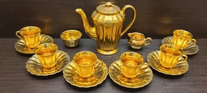 Juego de café Wade Gold para 6 personas tazas y platillos cafetera 1ª - Imagen 1 de 7