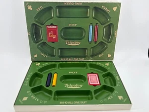 Vintage 1968 Cadaco Tripoley No. 300 Board Game w/ Chips Cards Poker Rummy - Picture 1 of 8