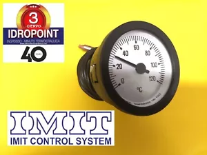 TERMOMETRO NERO Ø 52 mm 0-120° C BULBO CAPILLARE mm.1500 CEWAL (34200I) - Foto 1 di 5