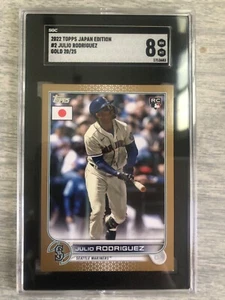 2022 Topps Japan Edition Gold 20/25 Julio Rodriguez #2 SGC 8 Rookie RC - Picture 1 of 7