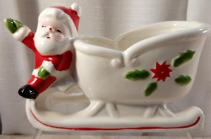 Relpo T943 Weihnachtsschlitten Weihnachtsstern Deko Übertopf Bonboniere Weihnachten Vintage Taiwan - Bild 1 von 16