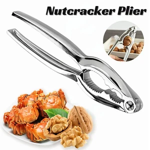 Nut Cracker Plier Sheller Opener Walnut Almond Chrome Kitchen NutCracker - Picture 1 of 10