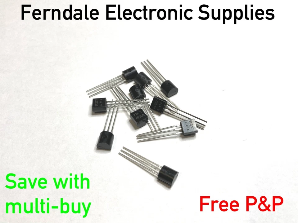 BC557A Silicon Transistor, PNP, -45V, 100mA, 500mW - Pack of 10 free p&p - Image 1 of 1