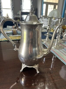Vintage Oneida Silber Teller Teekanne verziert Fuß Tee Kaffeekanne Silverplate USA - Bild 1 von 12