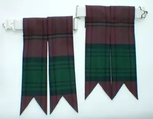 KILT FLASHES TARTAN LINDSAY MUTED POINTED MADE IN SCOTLAND HIGHLAND KILTWEAR NEW - Picture 1 of 3