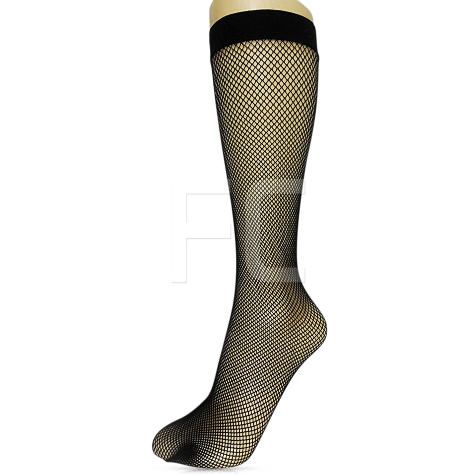 NEW WOMENS LADIES NET NETTED FISHNET KNEE HIGH POP SOCKS ONE SIZE FANCY SIZE