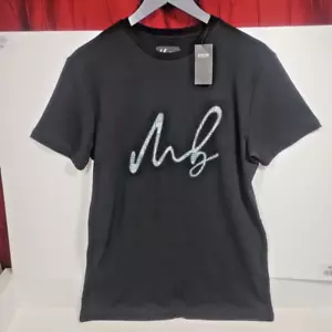 MB Burton Collection Logo T-Shirt Size Small Black New With Tag 100% Cotton - Picture 1 of 13