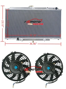 Alu Radiator+Fan For 1997-2001 Nissan PATROL Y61 GU 2.8/3.0 4.2L TD Diesel AT - Picture 1 of 7