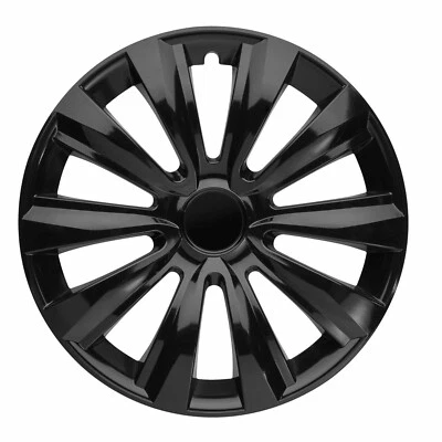 16 Zoll Radkappen Schwarz glänzend – 4er Set Radzierblenden für Stahlfelgen Neu - Bild 1 von 4
