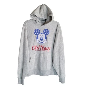 Old Navy X Disney Mickey Mouse Hoodie Sweatshirt Gr. Large L grau amerikanisch LESEN - Bild 1 von 10