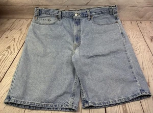 Vintage Levi’s 550 Denim Shorts 40 Made In USA Light Wash Y2K 2000s Distressed - Picture 1 of 13