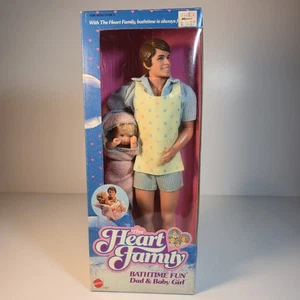 Muñeca Heart Family Bathtime Fun Dad & Baby Girl 1987 Mattel nueva en caja 4617 - Imagen 1 de 11