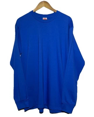 Supreme Blue Long Sleeve Blank Shirt Size Large NWOT Made In USA - Image 1 of 3