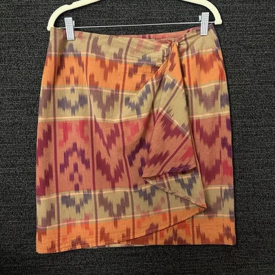 Lauren Ralph Lauren женщин Tribal печать надежном юбка Southwest льняной смеси размер 6 - Изображение 1 из 4