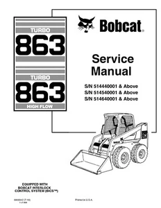 Bobcat 863 Turbo Skid Steer Loader Workshop Manual Service Shop Repair 6900942 - Picture 1 of 4