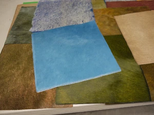 6 Leather hair on panels large pieces 12" x 12" MIX Colors - Picture 1 of 5
