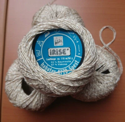 Häkel-/Stickgarn 53-55% Baumwolle, 47-45% Viskose 3 x 50g Beige, 1x 50g Aprikose - Bild 1 von 4