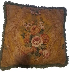 Vintage Throw Sofa Pillow Case Cover Cushion Floral Tassel Home Decor 21"X21" - Picture 1 of 9