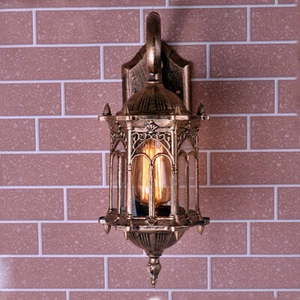 Antique Vintage Lantern Light Fixture Wall Sconce Porch Lamp Outdoor Waterproof - Picture 1 of 6