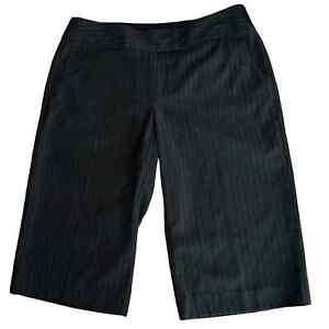 Mix It Pin Stripe Dress Shorts Bermuda Shorts Black with Blue Stripes Size 6